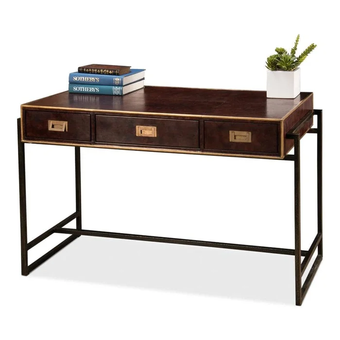 Big Brown Leather Desk
