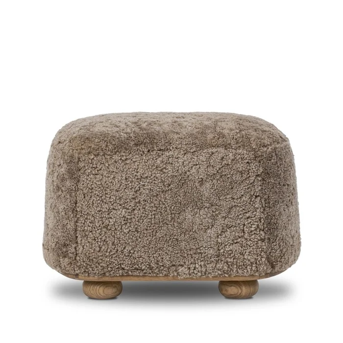 Bilbury Oval Ottoman – Taupe Shearling