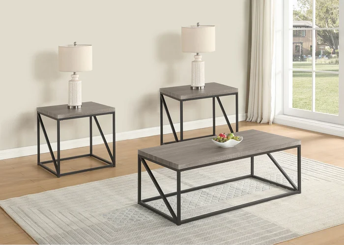 Birdie 3-piece Coffee and End Table Set Sonoma Grey