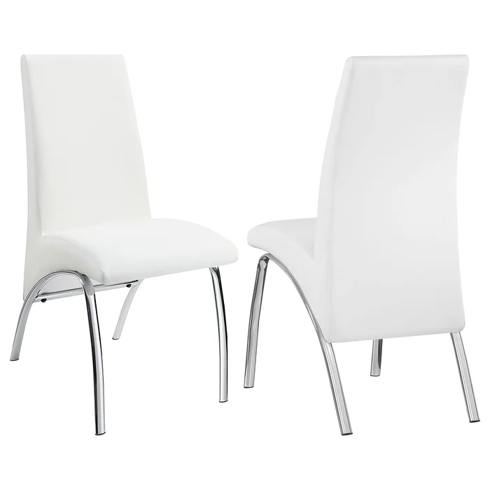Bishop Upholstered Dining Side Chair – White (Set of 2)