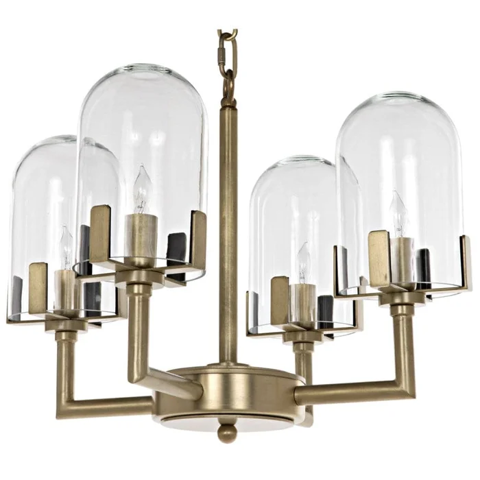 Bistro Chandelier, Antique Brass