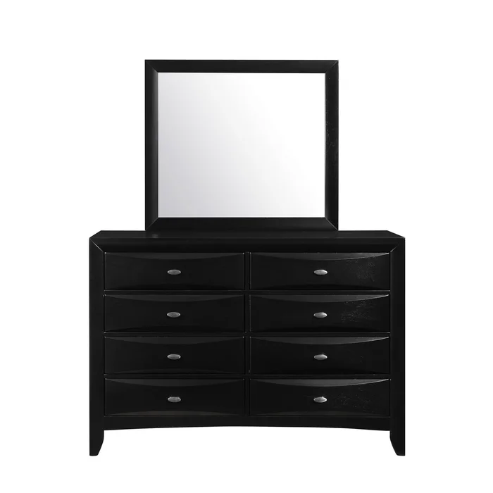 Black Mirror with Rectangular Sleek Wood Trim By Homeroots