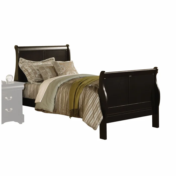 Black Wooden Full Size Sleigh Bed By Homeroots
