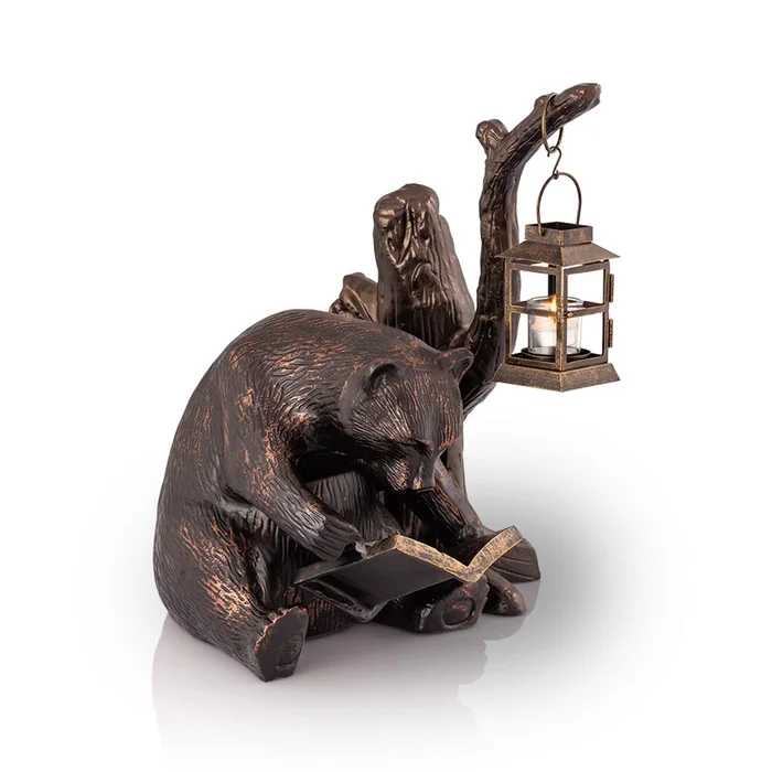 Booklover Bear Garden Lantern By SPI HOME – 19.5in Height