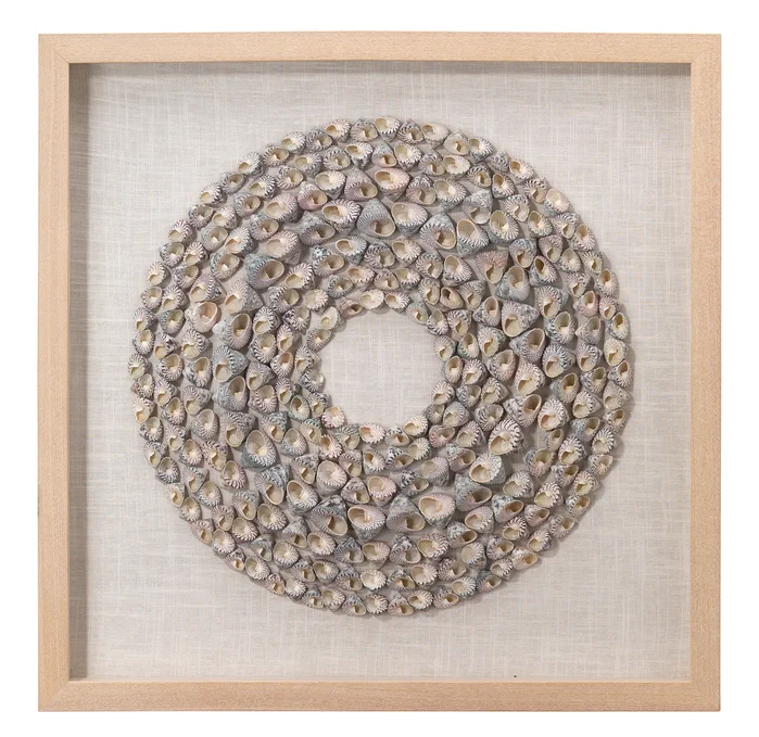 Bora Bora Framed Wall Art, Taupe Snail Shell