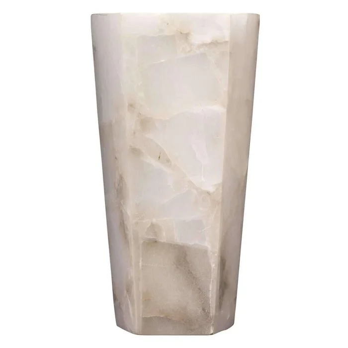 Borealis Tall Hexagon Wall Sconce in Alabaster