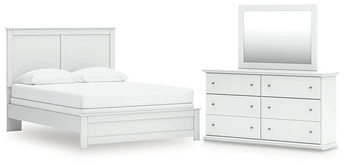 Bostwick Shoals Queen Panel Bed with Mirrored Dresser