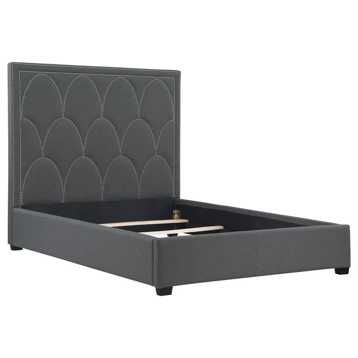 Bowfield Upholstered Panel Bed Charcoal