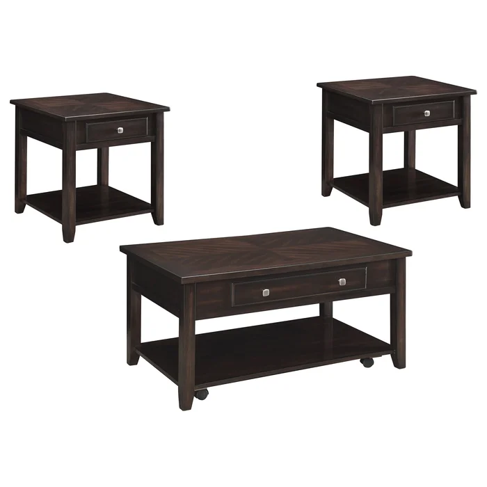 Bradford 3-piece Lift Top Coffee and End Table Set Walnut