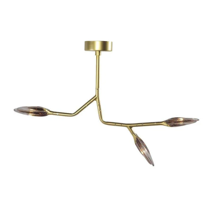 Branching Reniform Art Glass Chandelier – 3 Bulb