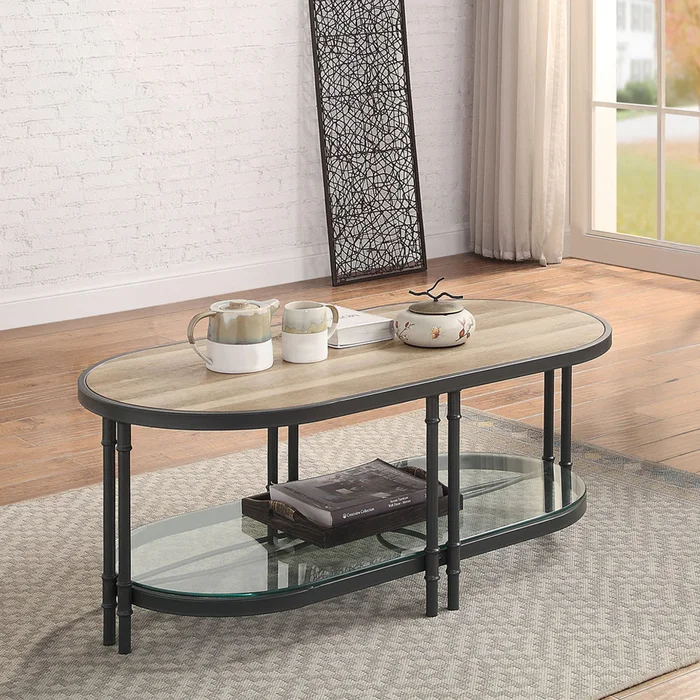 Brantley Oval 47″L Wooden Top Coffee Table