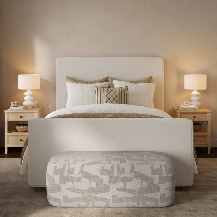 Bristol Park Ivory Upholstered Bed