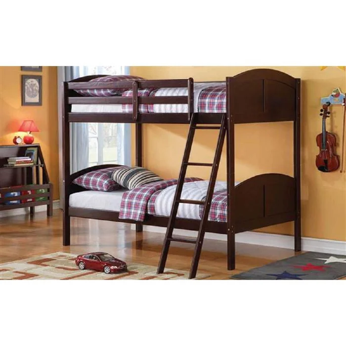 Brown Twin Over Twin Classic Bunk Bed By Homeroots