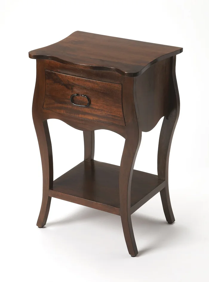 Brown Walnut Single Drawer Nightstand By Homeroots