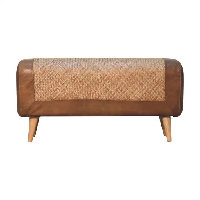Buffalo – Large Seagrass Hide Nordic Bench – Oak
