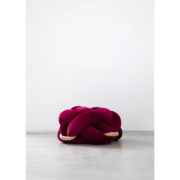 Burgandy Knot Ottoman