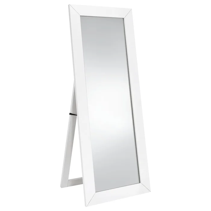 Cadence Tempered Glass Full Length Mirror White High Gloss