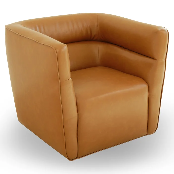 Callan Swivel Chair – Vegan Tan Leather