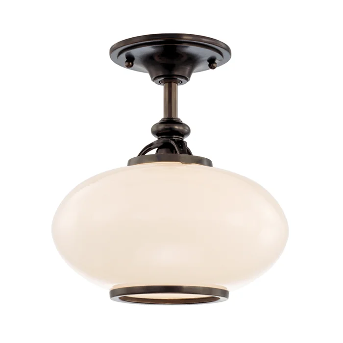 Canton 1 Light Semi Flush Old Bronze