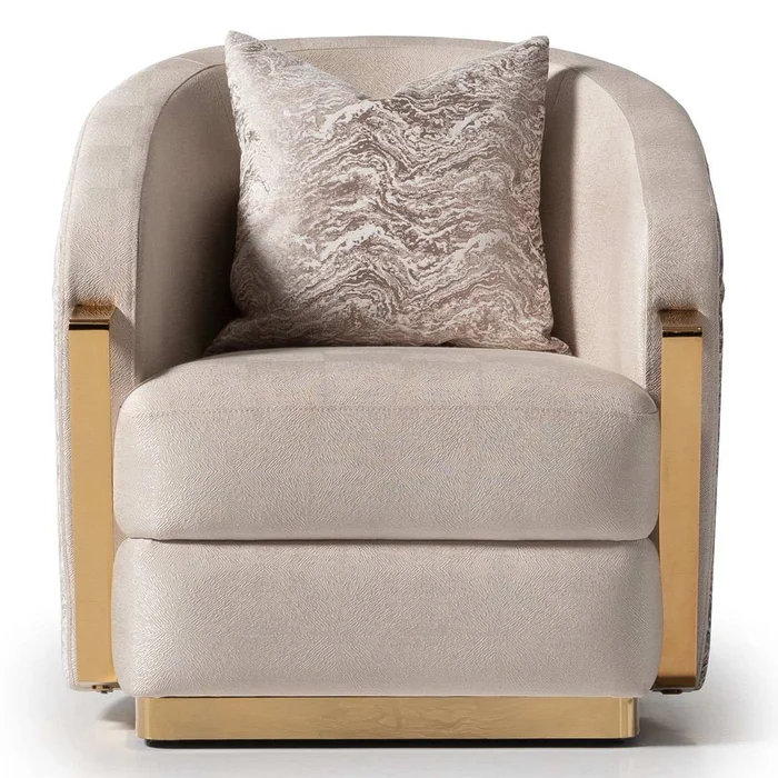 Carmela – Accent Chair – Almond/Gold