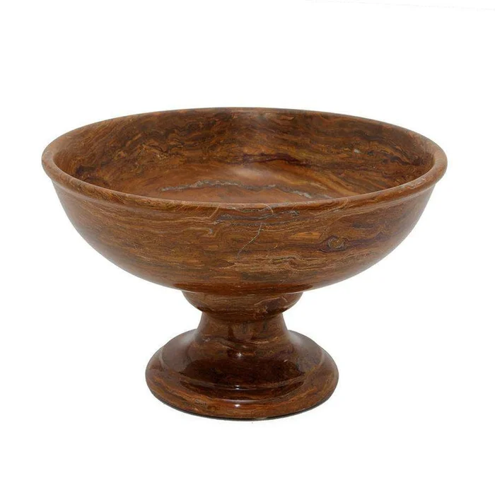 Carpo Collection Saffron Brown 10″ Onyx Pedestal Bowl – Disabled