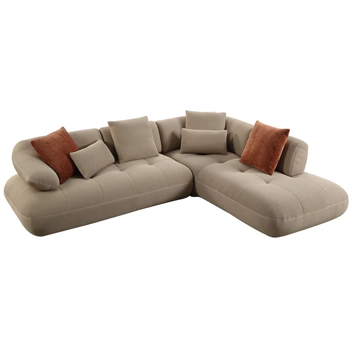 Carrick 139″ Upholstered Sectional Sofa – Modern Comfort w/ 6 Pillows
