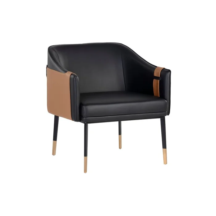 Carter Lounge Chair – Napa Black / Napa Cognac