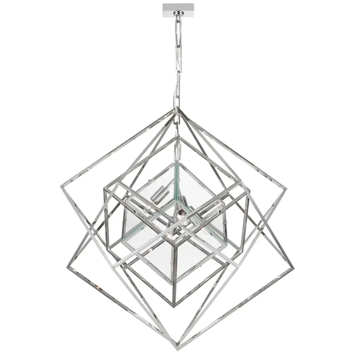 Casey Medium Chandelier – Polished Nickel with Clear Glass