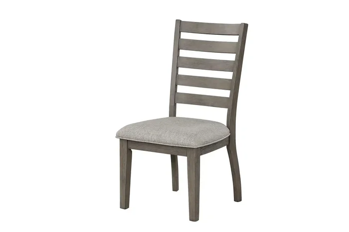 Casual Side Dining Chair With Ladder Back (Set of 2) – Gray
