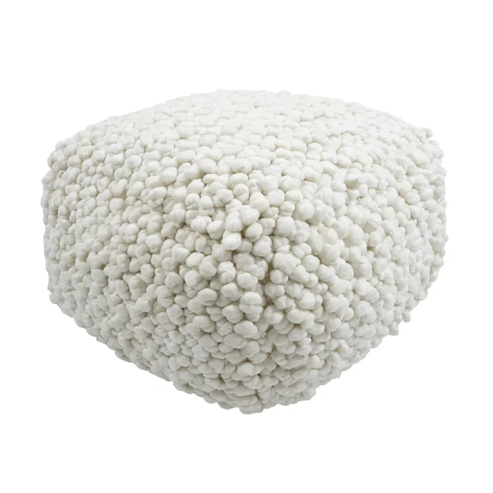 Cathy – Woven Pouf – Cream
