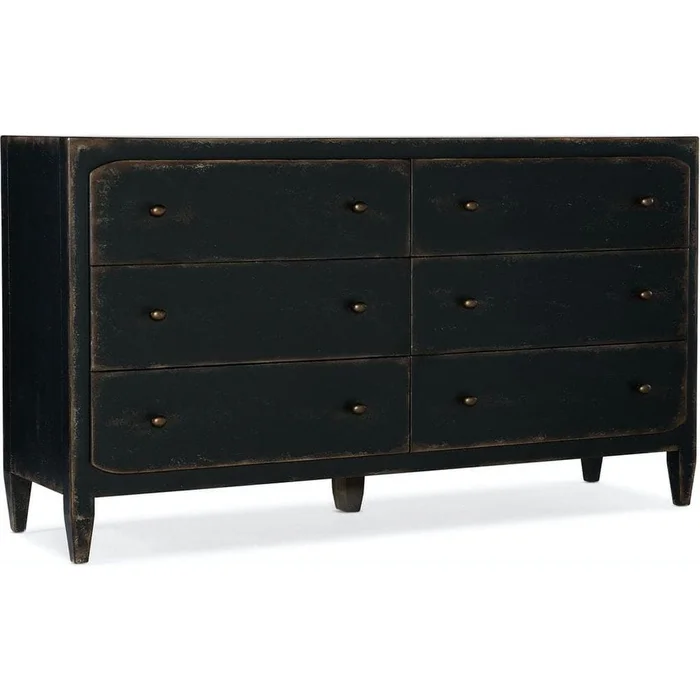 Ciao Bella Six-Drawer Dresser- Black