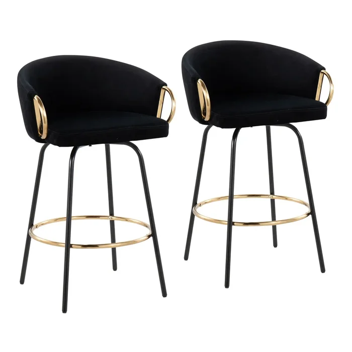 Claire – Contemporary / Glam Counter Stool (Set of 2)