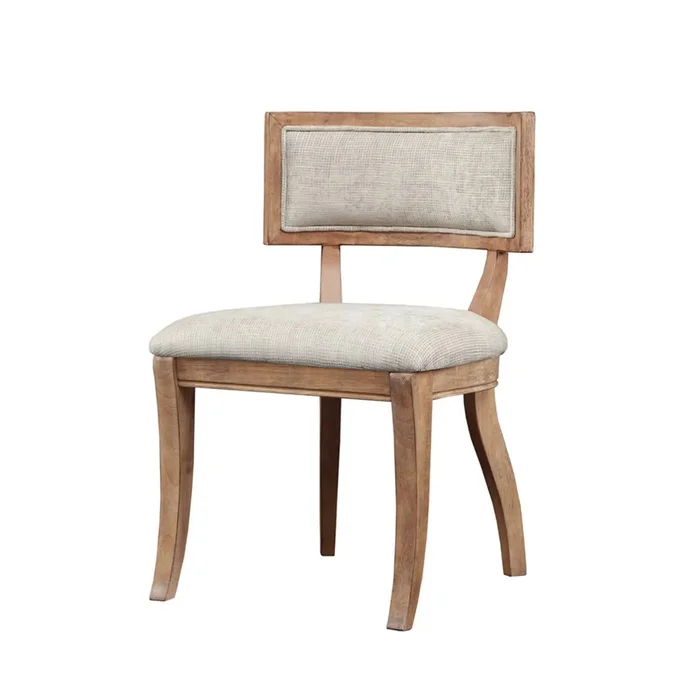 Classic Dining Chair With Curved Back (Set of 2) – Beige / Light Natural