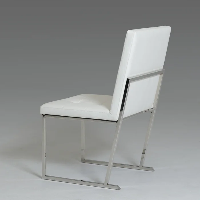 Click – Modern White Leatherette Dining Chair (Set of 2)