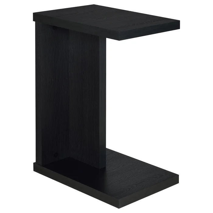 Clower Engineered Wood C-Shaped Sofa Side Table Black