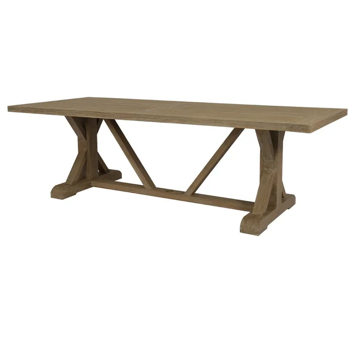 Coastal Teak 94″ Trestle Dining Table