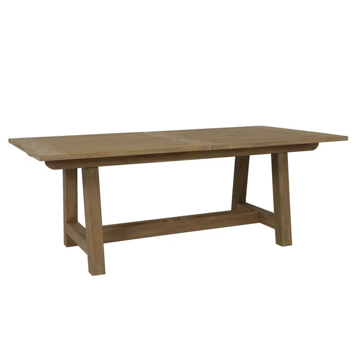 Coastal Teak Dining Table with Leaf Extension