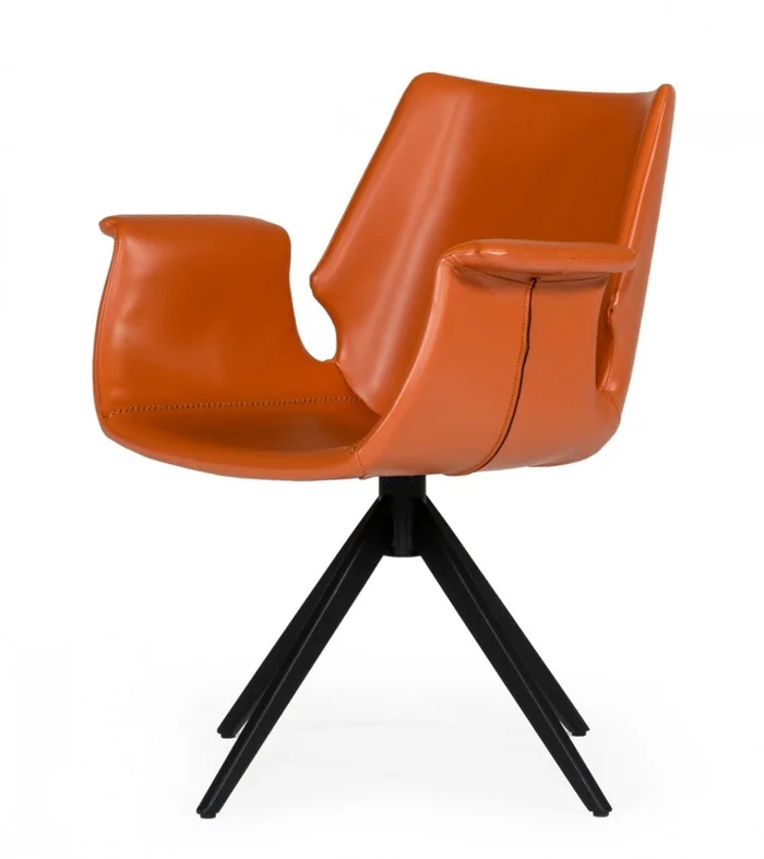 Cognac Faux Leather Dining Chair By Homeroots