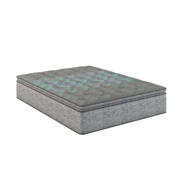 Comfort Care – 12″ Twin Hybrid Euro Top Mattress, Plush Comfort With Individual Pocketed Coil – Gray / Blue