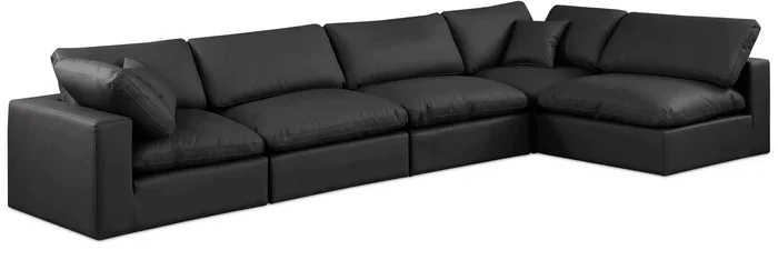 Comfy – 5 Piece Faux Leather Modular Sectional