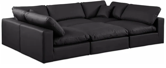 Comfy – 6 Piece Faux Leather Sectional