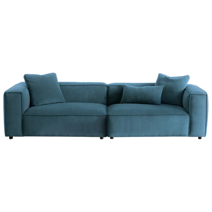 Conner Blue Corduroy Sofa 110″