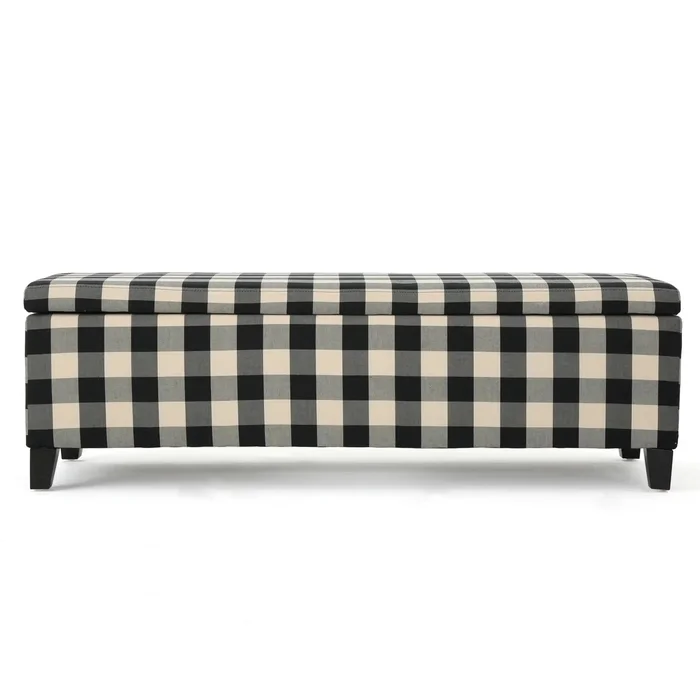 Contemporary Storage Ottoman With Seating And Storage – Black