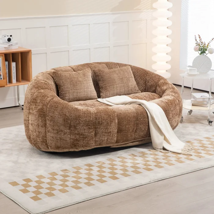 COOLMORE Bean Bag sofa Lazy Sofa (Coffee chenille)