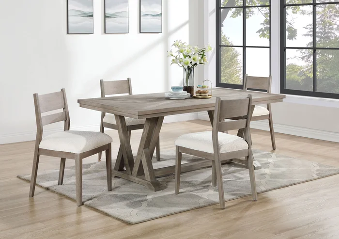 Cornelia Rectangular Dining Table Set Coastal Grey