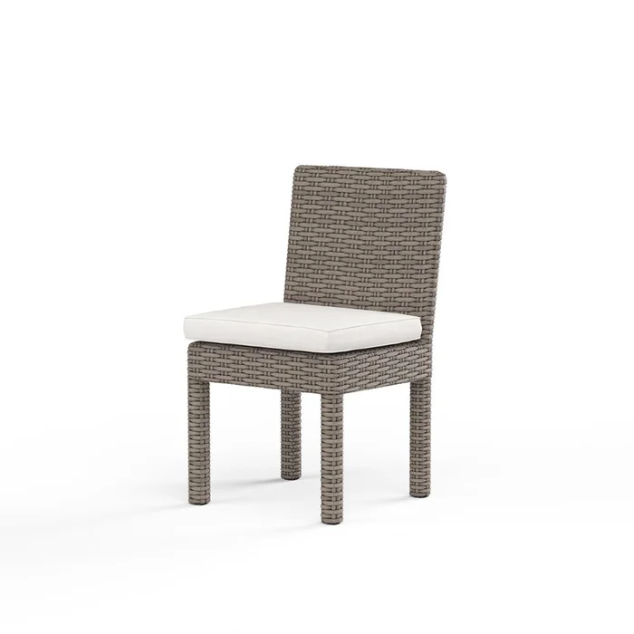 Coronado Armless Dining Chair in Canvas Flax w/ Self Welt