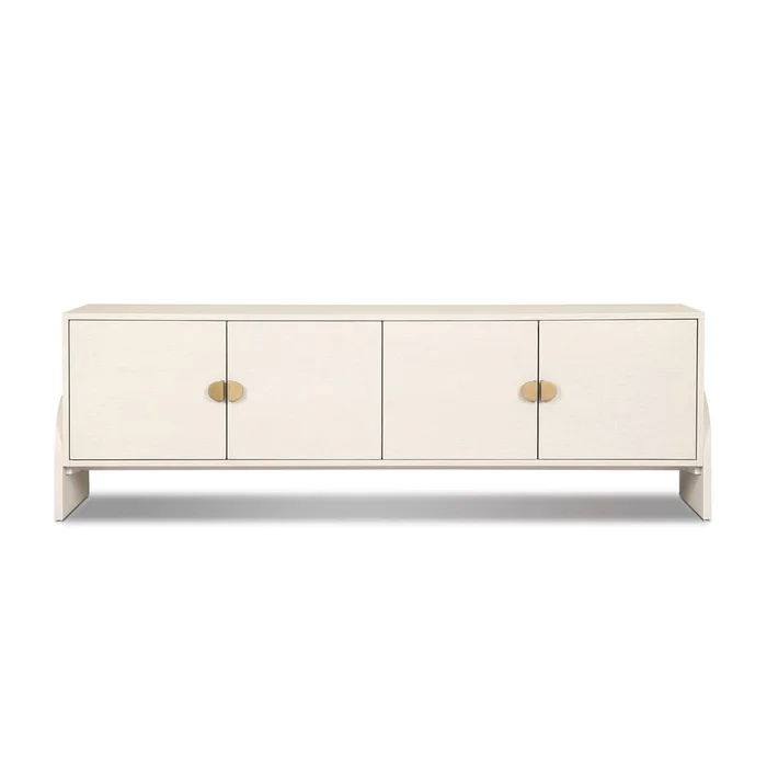 Cressida Media Console – Ivory Painted Linen