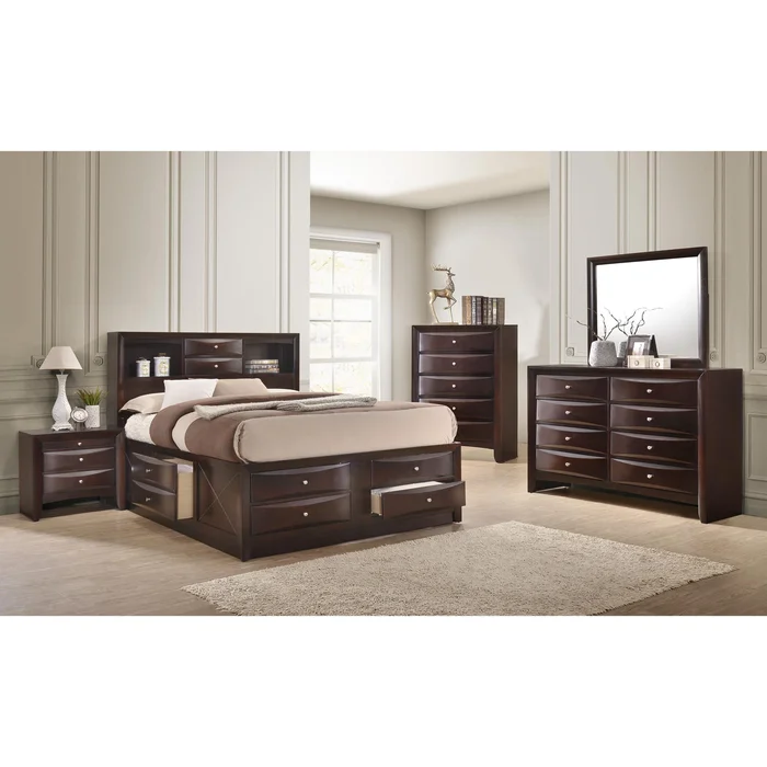 Crown Mark Emily B4265 7 pc King Bookcase Bedroom Set