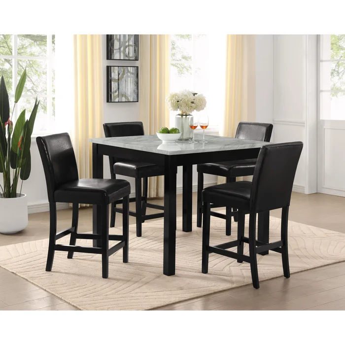 Crown Mark Lennon 1715SET-PU 5 pc Dinette – Black