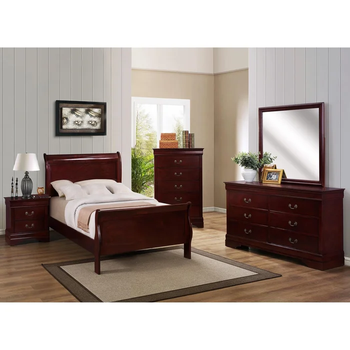 Crown Mark Louis Philip B3850 7 pc Twin Sleigh Bedroom Set